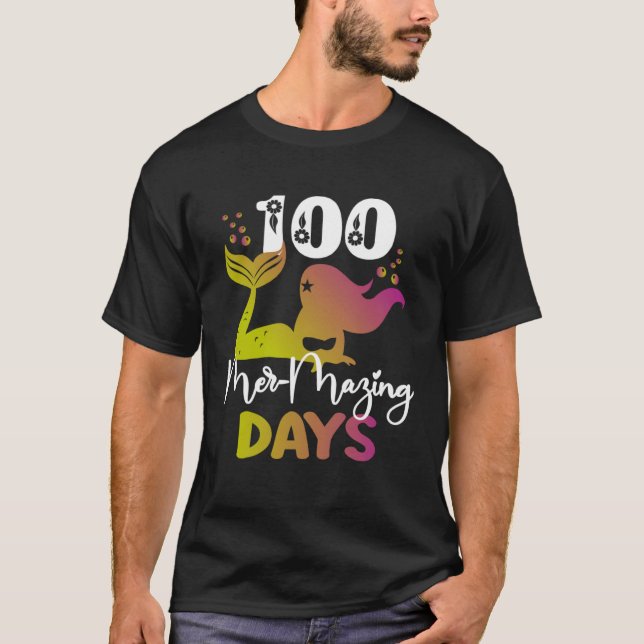100 Mermazing Days Of School Mermaid  Kid Girl Tea T-Shirt (Vorderseite)