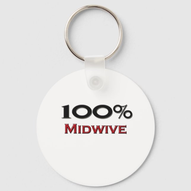 100 % Midwive Schlüsselanhänger (Vorderseite)