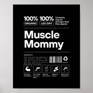 100% Muskel-Mami - Bodybuilding Fitnessstudio Fit Poster