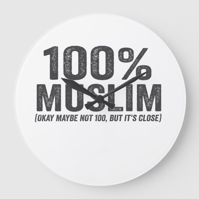 100 Muslime, vielleicht nicht 100 Funny Ramadan Ei Große Wanduhr (Vorderseite)