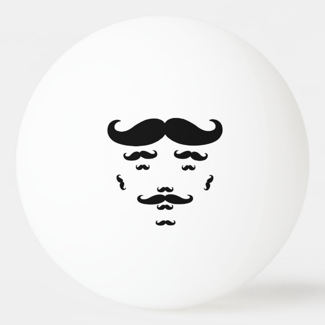 100 % Mustache Tischtennisball (Rückseite)