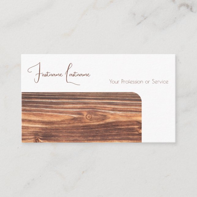 100% natürliche Bio Holzdekoration Visitenkarte (Vorderseite)