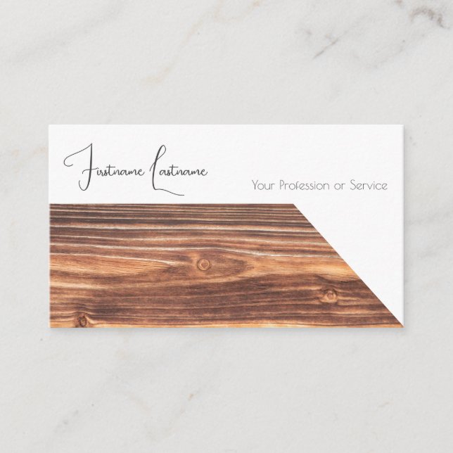 100% natürliche Bio Holzdekoration Visitenkarte (Vorderseite)