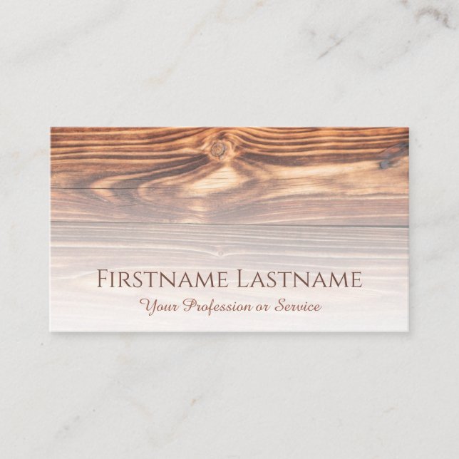 100% natürliche Bio Holzdekoration Visitenkarte (Vorderseite)