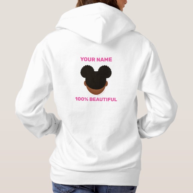 100% natürliche Haare Front N Back Hoodie (Rückseite)