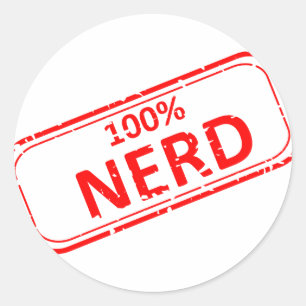 100% Nerd Gummi-Briefmarke Runder Aufkleber