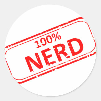 100% Nerd Gummi-Briefmarke Runder Aufkleber