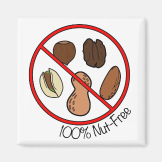 100 % Nut free (Baumnüsse und Erdnüsse) Magnet