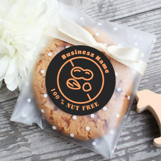 100 % Nut free no nuts Custom Food Label Runder Aufkleber