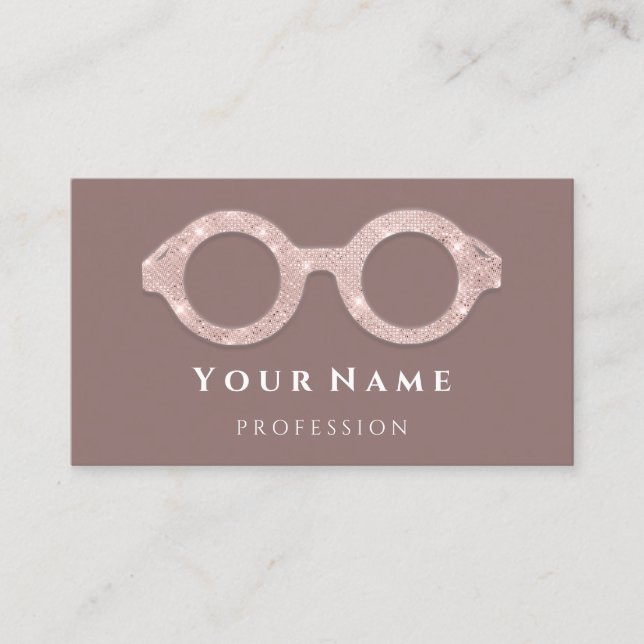 100 Optiker Smoky-Rose Augenpflege Optische Brille Visitenkarte (Vorderseite)