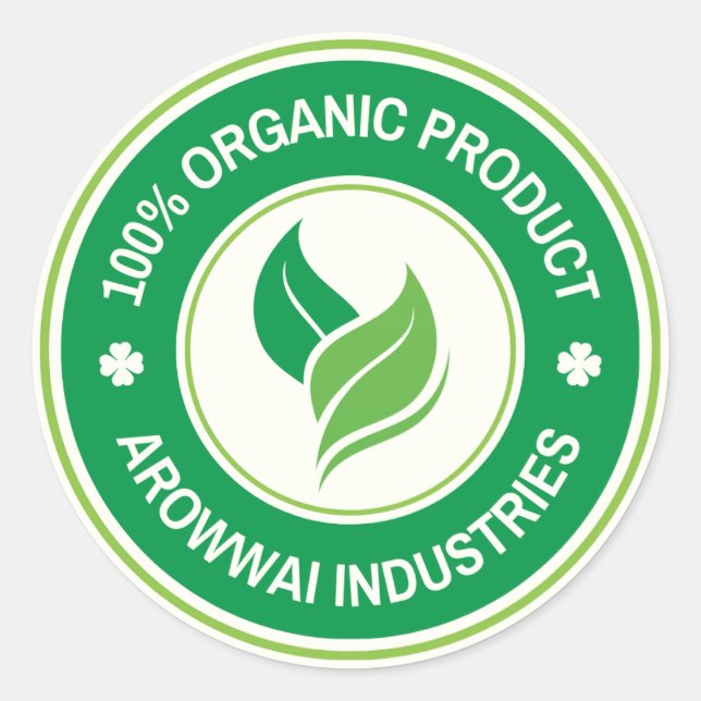100% Organic Product Label Sticker (Vorderseite)