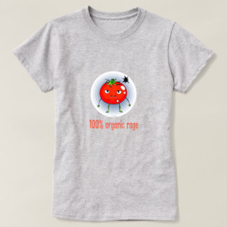 100% Organischer Ärger Lustige Wütende Tomate T-Shirt