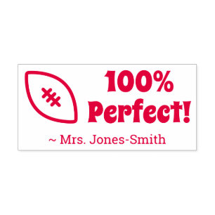 "100% Perfect!" + Name der Kautschuk-Briefmarke de Permastempel