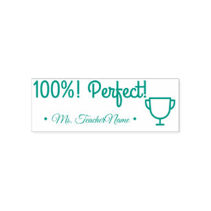 "100%! Perfekt!" Briefmarke für die Kennzeichnung  Permastempel