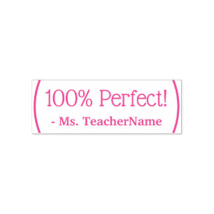 "100% perfekt!" Feedback von Educator Rubber Brief Permastempel