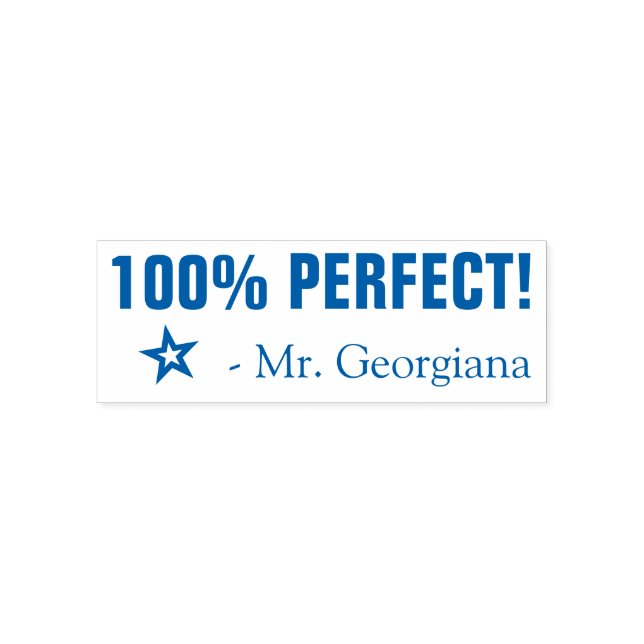 "100% PERFEKT!" Lehrerin Rubber Briefmarke Permastempel (Design)