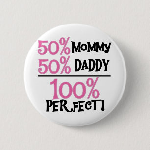 100% perfekt - rosa T-Shirts und Geschenke Button