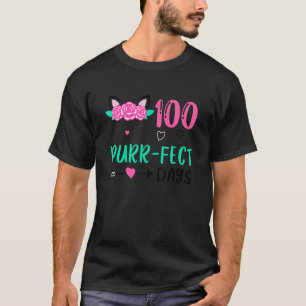 100 perfekte Tage süße Katzen-Schüler-Schule T-Shirt