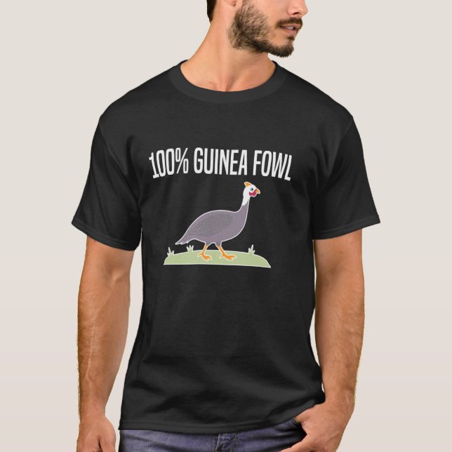 100 Perlhuhn Hühner Vogel T-Shirt (Vorderseite)
