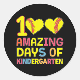 100 Phantastische Tage Kindergarten Software Playe Runder Aufkleber