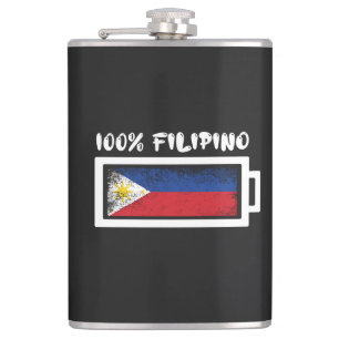 100 % philippinische Flagge Flachmann