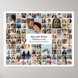 100 Pictures Photo Collage Personalized Gift Poster