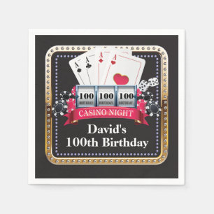 100. Poker Spielkarte Casino Serviette