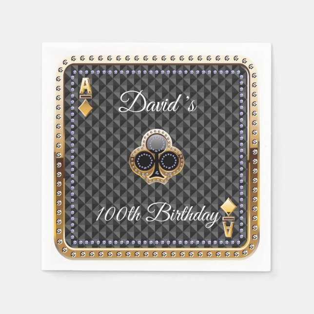 100. Poker Spielkarte Casino Serviette (Vorderseite)