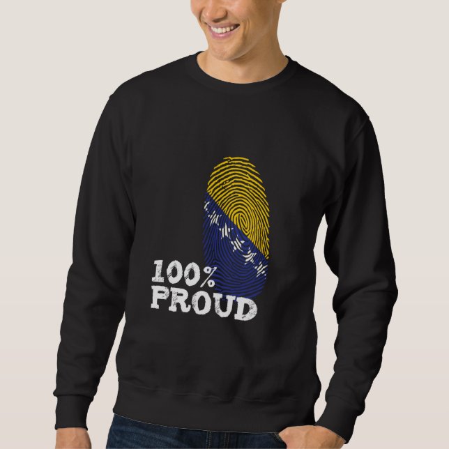100 Proud Bosnia Herzegovina flag for Proud Bosnia Sweatshirt (Vorderseite)