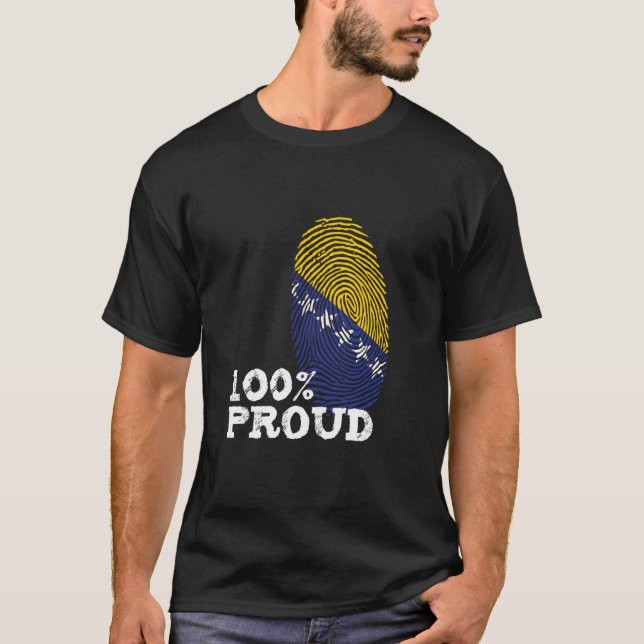 100 Proud Bosnia Herzegovina flag for Proud Bosnia T-Shirt (Vorderseite)