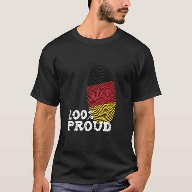100 Proud Germany fingerprint flag for Proud Germa T-Shirt (Vorderseite)