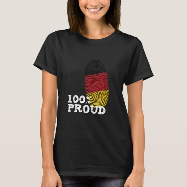 100 Proud Germany fingerprint flag for Proud Germa T-Shirt (Vorderseite)