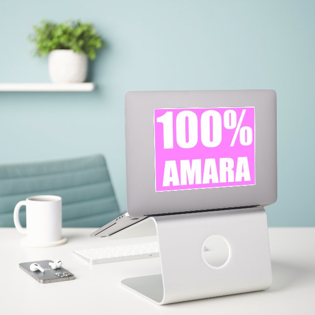 100 Prozent Amara-Name Aufkleber (Laptop auf Schreibtisch)