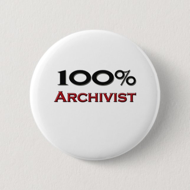 100 Prozent-Archivar Button (Vorderseite)