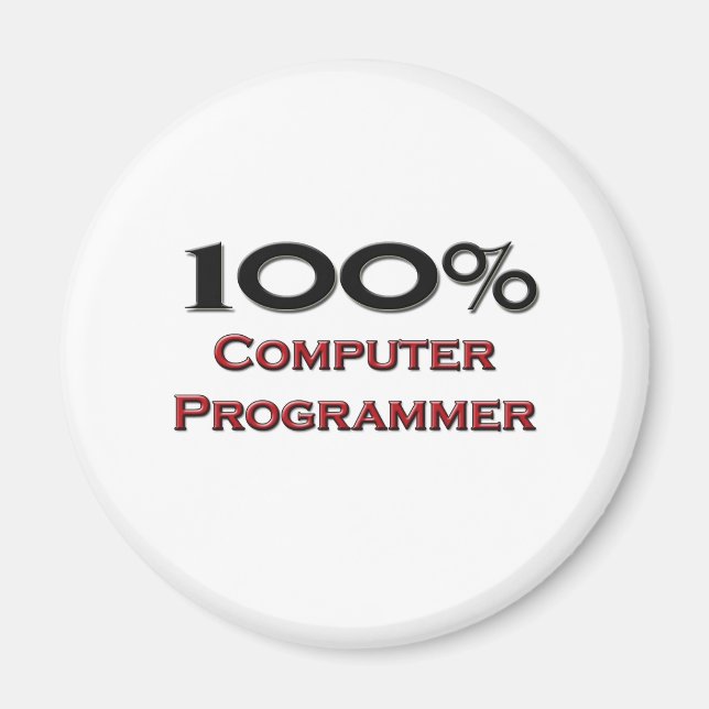 100 Prozent Computerprogrammierer Magnet (Vorne)