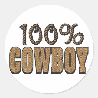 100 Prozent Cowboy Runder Aufkleber