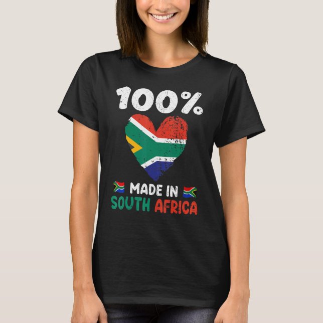 100 Prozent hergestellt in Südafrika Südafrikanisc T-Shirt (Vorderseite)