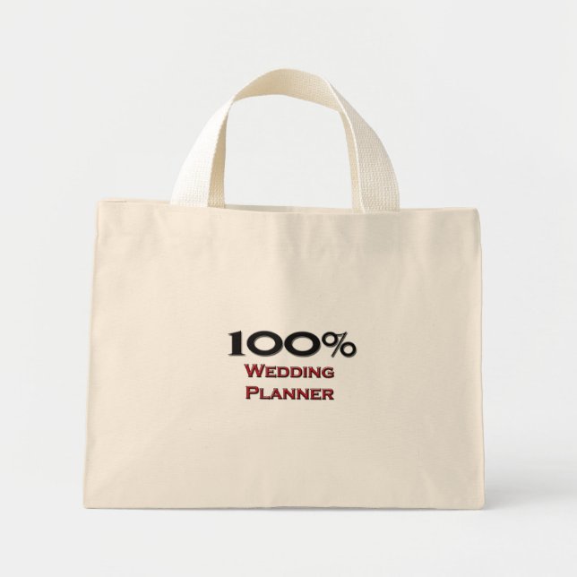100 Prozent Hochzeitsplaner Mini Stoffbeutel (Vorne)