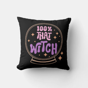 100 Prozent jener Hexe, die schwarz Halloween Kissen
