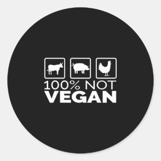 100 Prozent kein veganer Fleischesser BBQ Grill Hu Runder Aufkleber