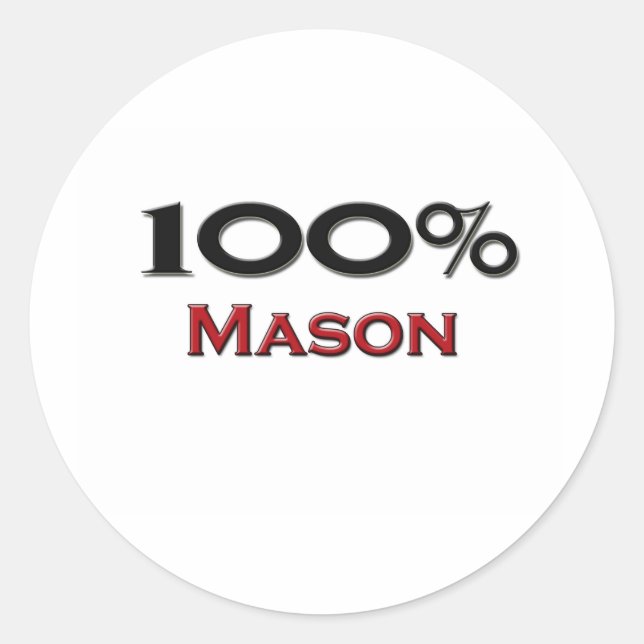 100 Prozent Mason Runder Aufkleber (Vorderseite)