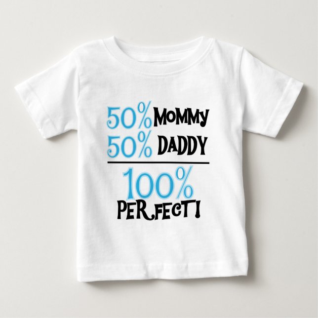 100 Prozent perfekt blau Baby T-shirt (Vorderseite)