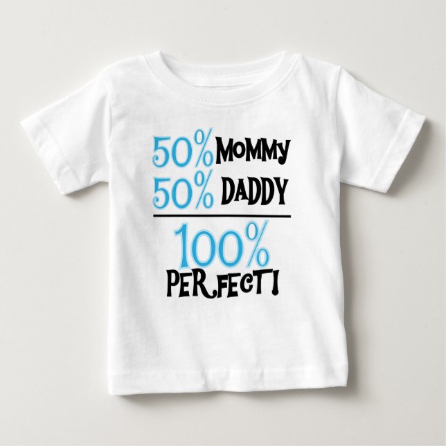 100 Prozent perfekt blau Baby T-shirt (Vorderseite)
