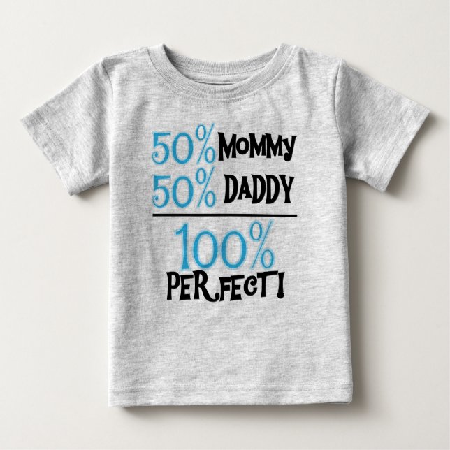 100 Prozent perfekt blau Baby T-shirt (Vorderseite)