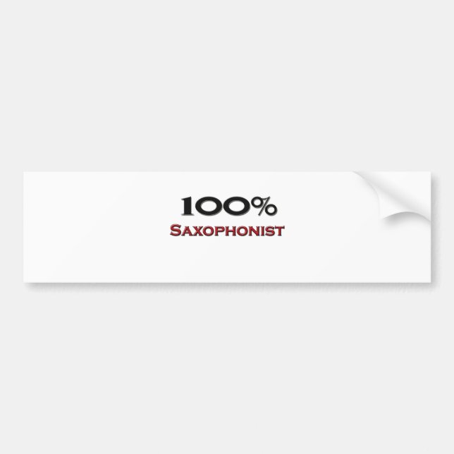 100 Prozent-Saxophonist Autoaufkleber (Vorne)