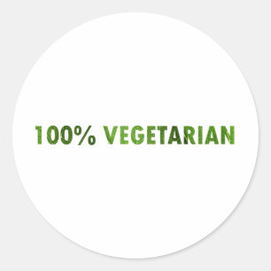 100 PROZENT-VEGETARIER RUNDER AUFKLEBER