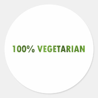 100 PROZENT-VEGETARIER RUNDER AUFKLEBER