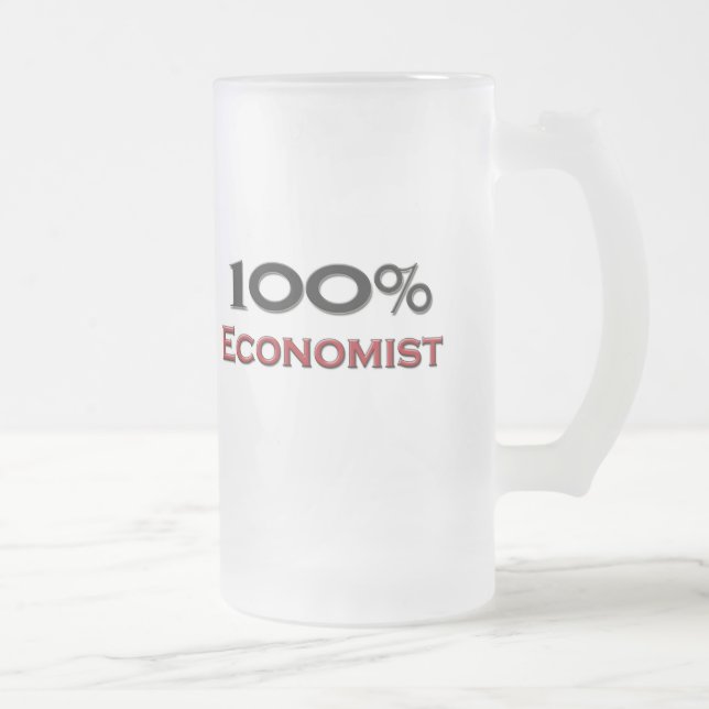100 Prozent-Wirtschaftswissenschaftler Mattglas Bierglas (Rechts)