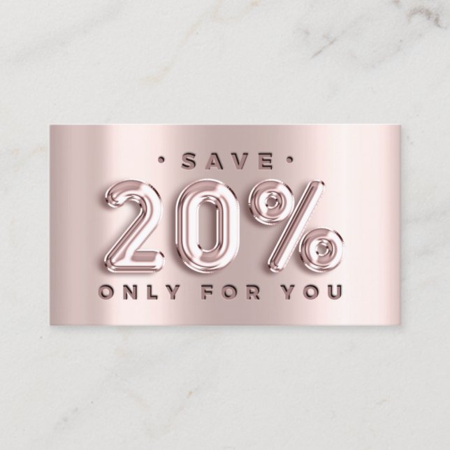 100 QRCODE EINFÜGEN 20%OFF Rose für benutzerdefini Visitenkarte (Vorderseite)