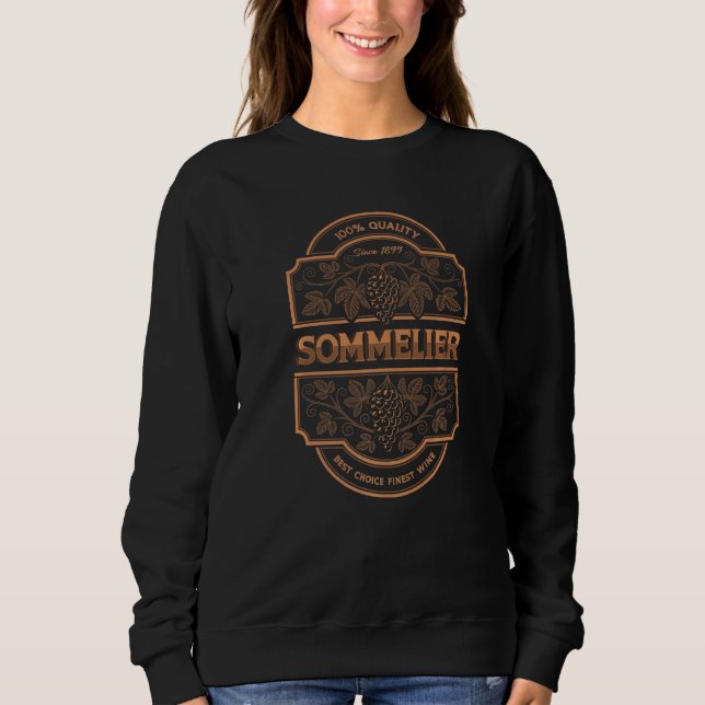 100 Qualitativ Sommelier Weinkeller Weinkeller Sweatshirt (Vorderseite)